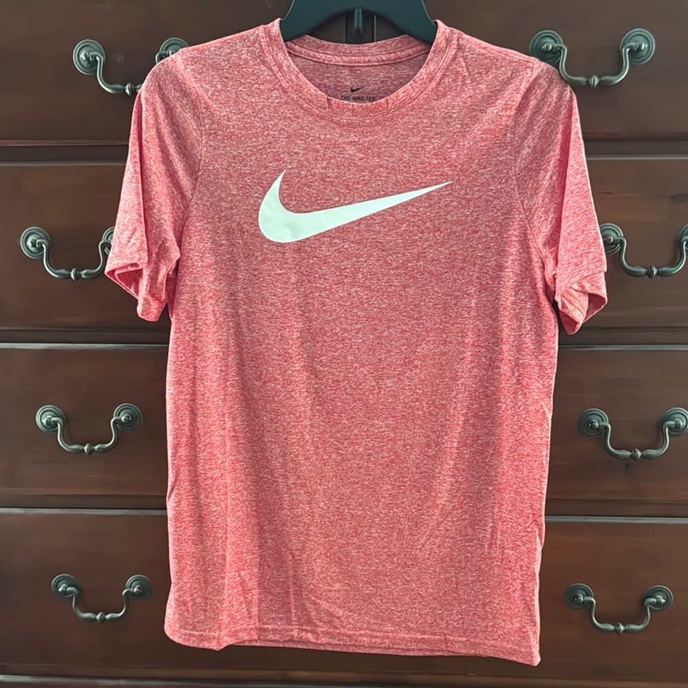 Nike Heathered Red Tee with White Swoosh